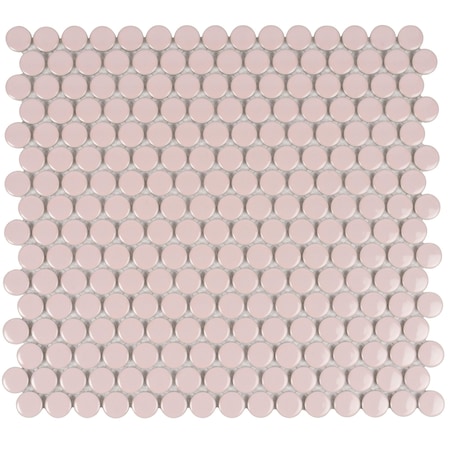 Apollo Tile Cirkel 11.46 in. x 12.4 in. Glossy Pink Porcelain Mosaic Wall and Floor Tile 9.87 sqft/case, 10PK ORB88015PKGA